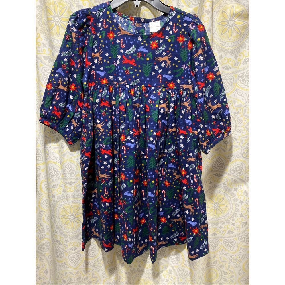 Hanna Andersson Christmas Dress Winter Wonderland Navy US 10